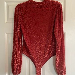 Mockneck thong bodysuit
